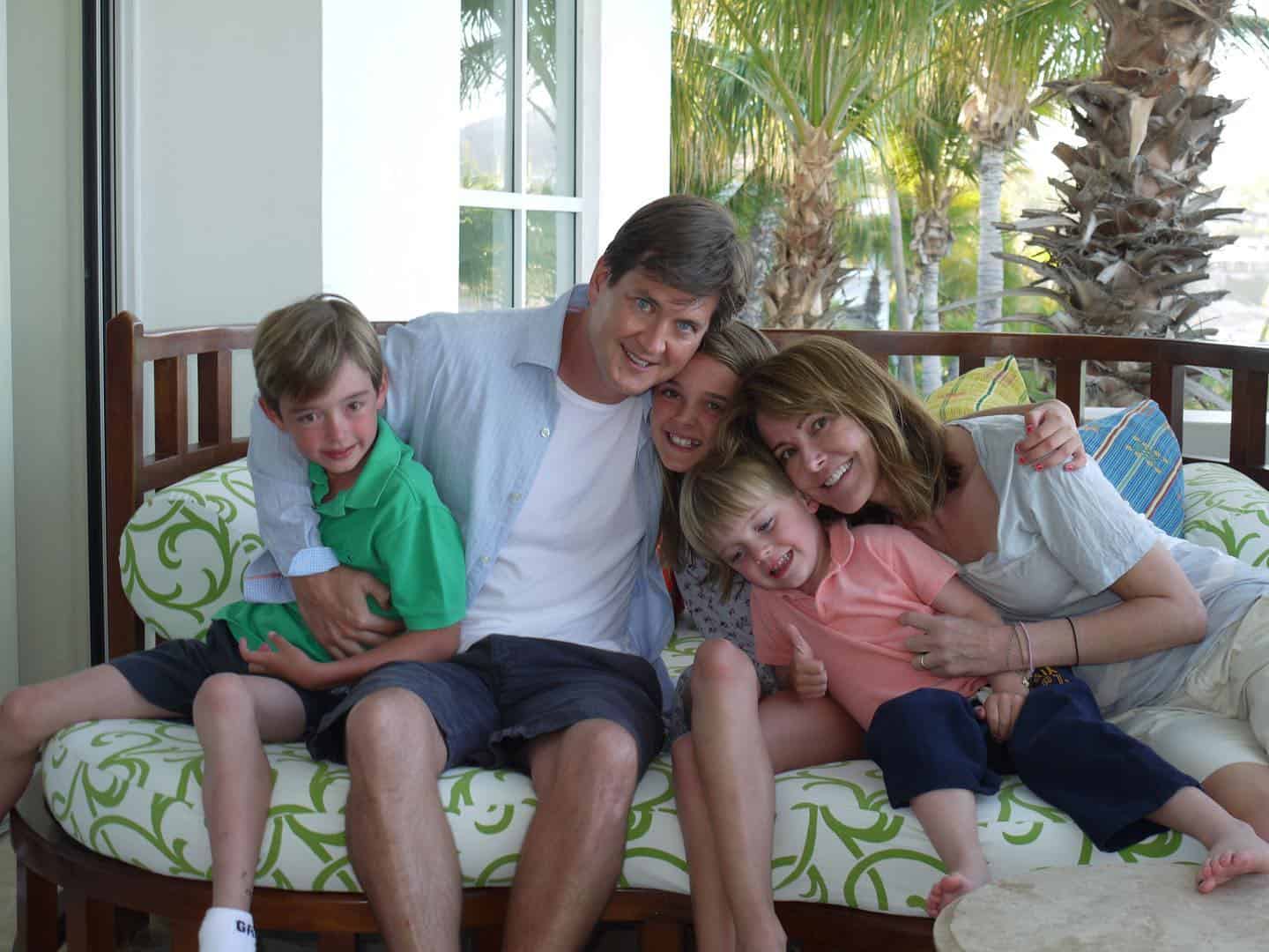 Bill Lawrence and Christa Miller with their kids 