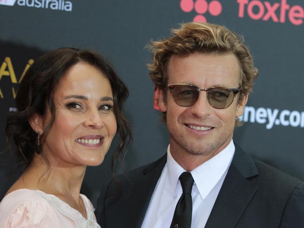 Simon Baker and Rebecca Rigg arrive at the AACTA (Australian Academy of Cinema and Television Arts) Awards at The Star, Sydney. (Source: 7news)