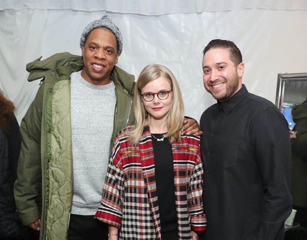 Jay Z, executive producer Julia Willoughby-Nason and creator and director Jenner Furst, at the premiere of their documentary series 