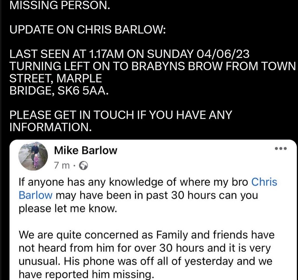 Chris Barlow Missing